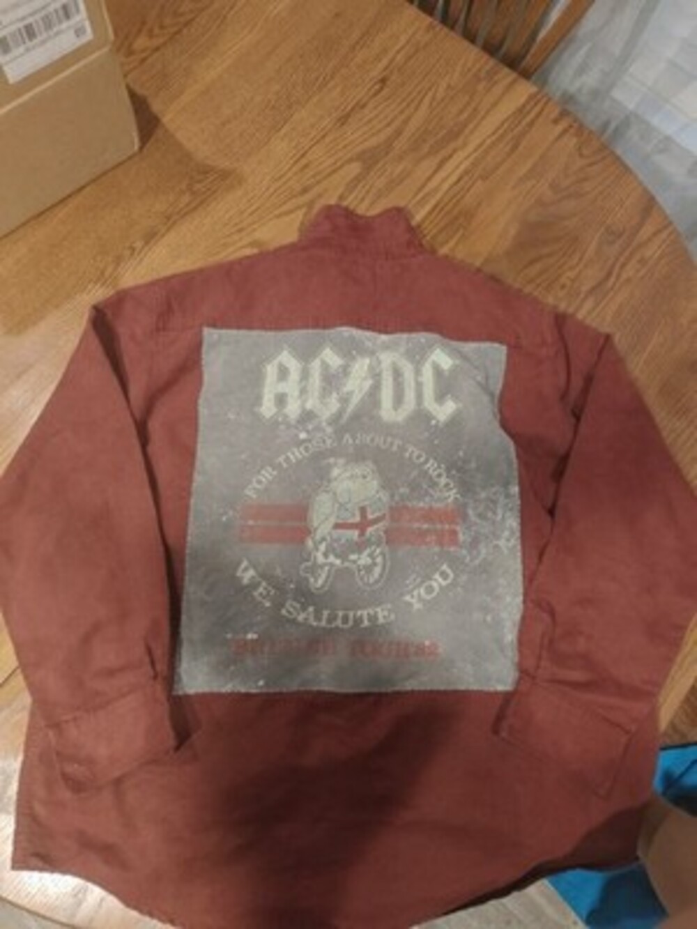 Acdc British Tour 82 Custom Long Sleeve Suede Xl